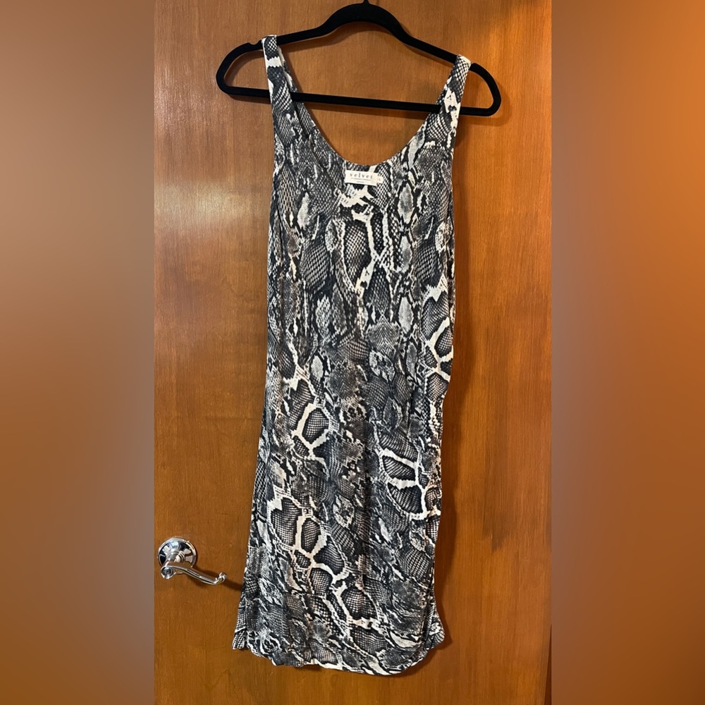 Velvet by Grant & Spencer rayon tank dress in snake-inspired print - size L